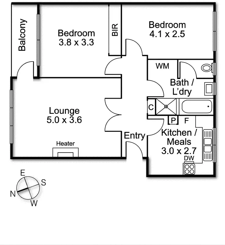 Floorplan of Homely apartment listing, 6/42 Scott Grove, Glen Iris VIC 3146