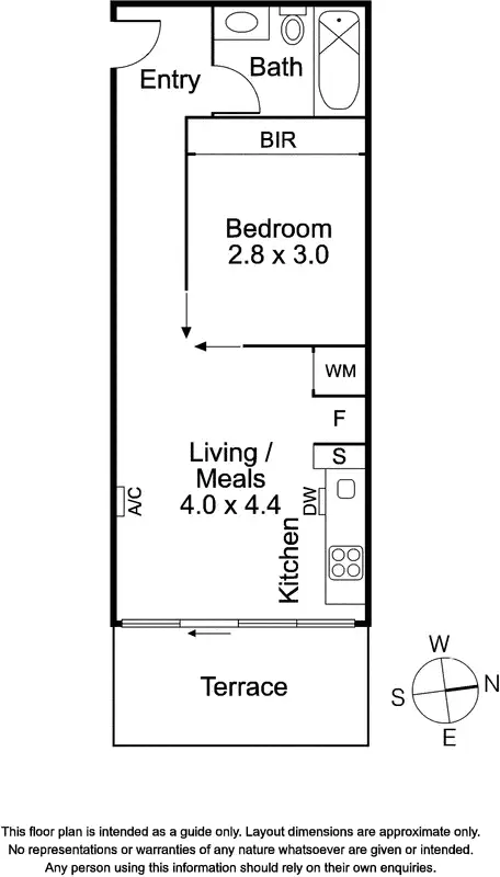 Floorplan of Homely apartment listing, 407S/227 Toorak Road, South Yarra VIC 3141