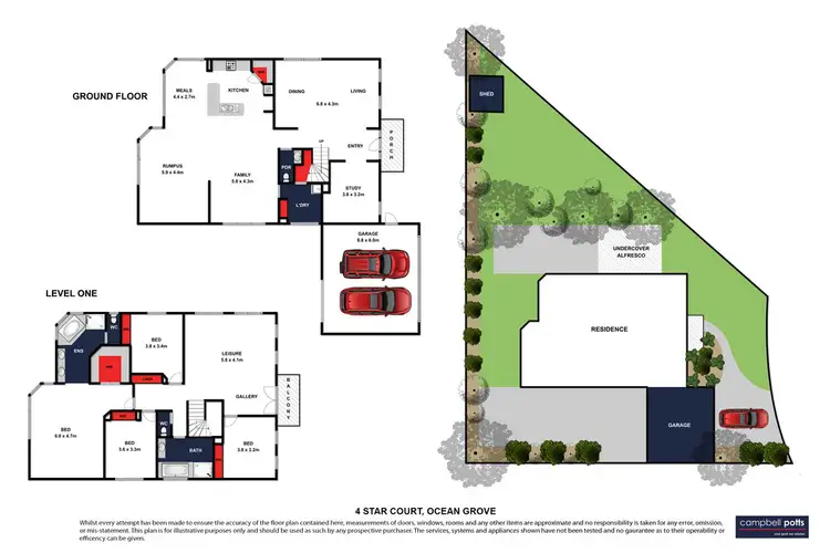 Floorplan of Homely house listing, 4 Star Court, Ocean Grove VIC 3226