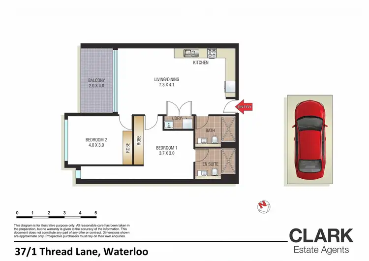 Floorplan of Homely apartment listing, 37/1 Thread Lane, Waterloo NSW 2017