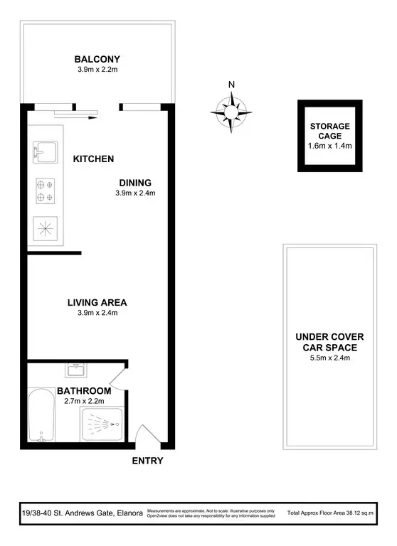Floorplan of Homely studio listing, 19/38-40 St Andrews Gate, Elanora Heights NSW 2101