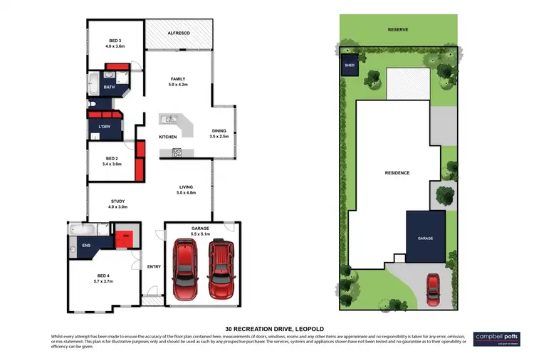 Floorplan of Homely house listing, 30 Recreation Drive, Leopold VIC 3224