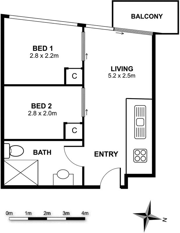 Floorplan of Homely apartment listing, 1428/139 Lonsdale Street, Melbourne VIC 3000