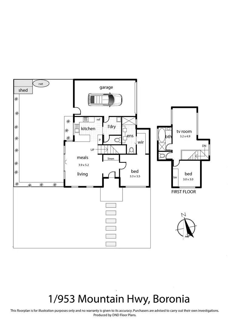 Floorplan of Homely townhouse listing, 1/953 Mountain Highway, Boronia VIC 3155