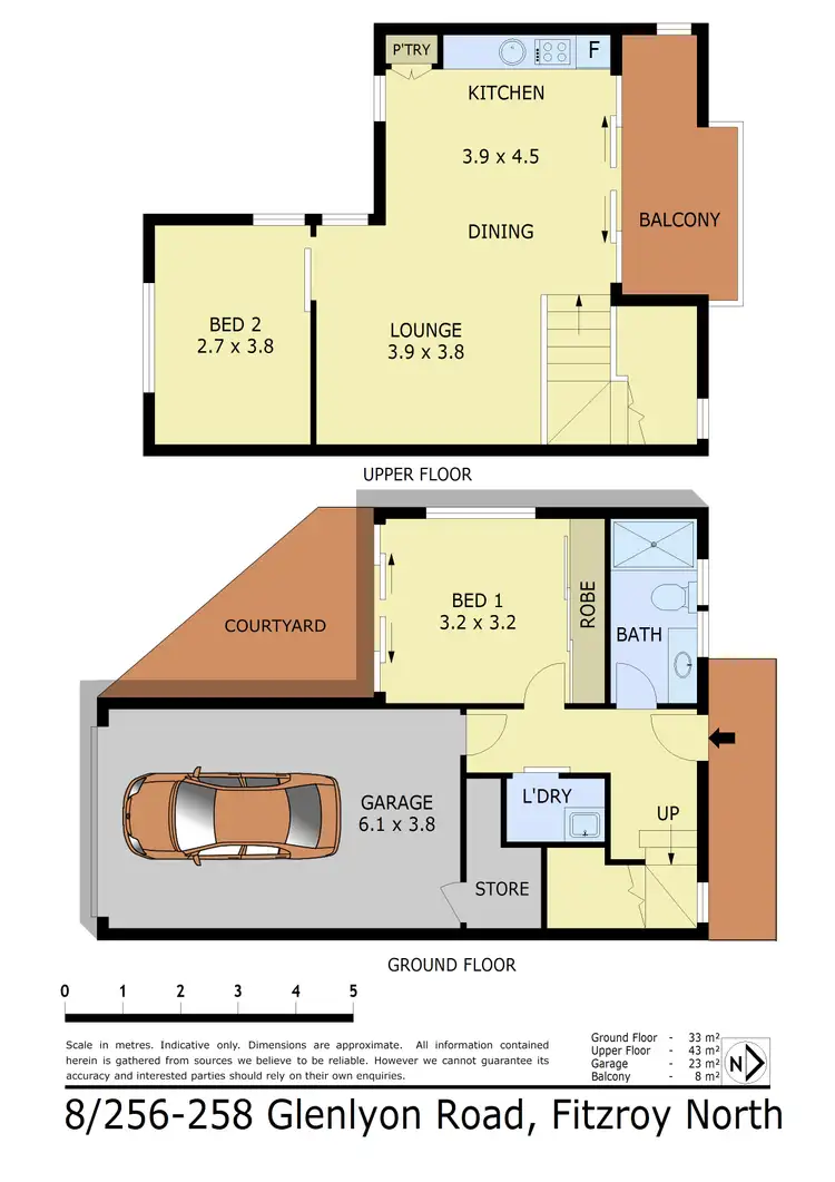 Floorplan of Homely townhouse listing, 8/256-258 Glenlyon Road, Fitzroy North VIC 3068