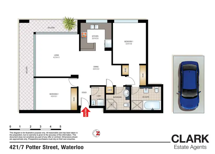 Floorplan of Homely apartment listing, 421/7 Potter Street, Waterloo NSW 2017