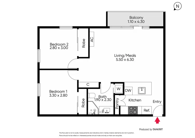 Floorplan of Homely apartment listing, 302/108 Altona Street, Kensington VIC 3031