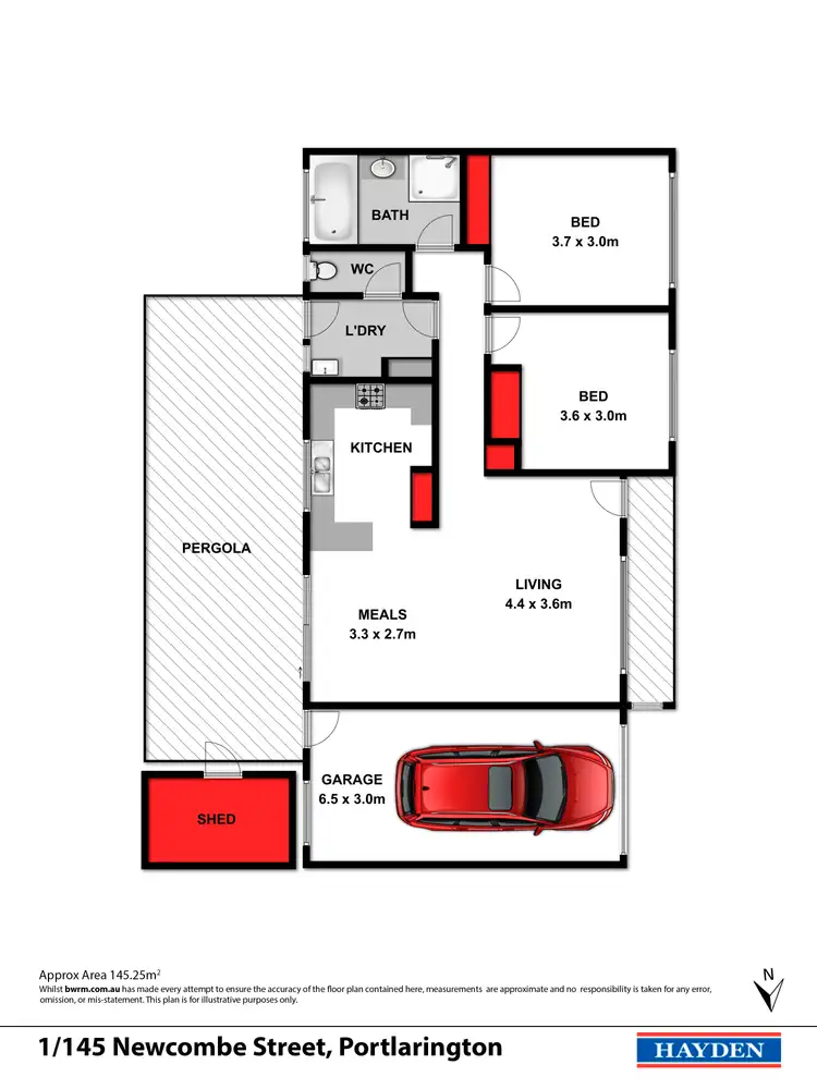 Floorplan of Homely unit listing, 1/145 Newcombe Street, Portarlington VIC 3223