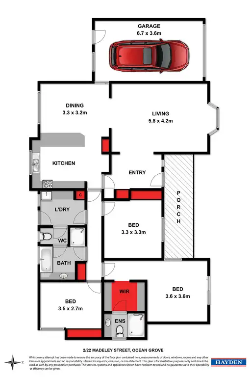 Floorplan of Homely unit listing, 2/22 Madeley Street, Ocean Grove VIC 3226