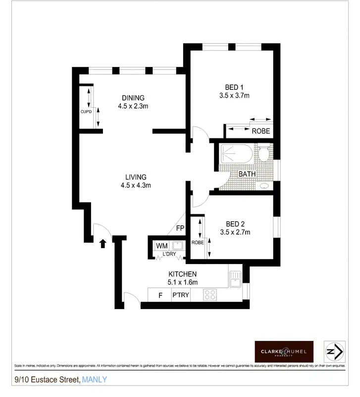 Floorplan of Homely apartment listing, 9/10 Eustace Street, Manly NSW 2095
