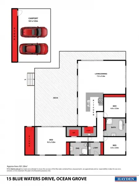Floorplan of Homely house listing, 15 Blue Waters Drive, Ocean Grove VIC 3226