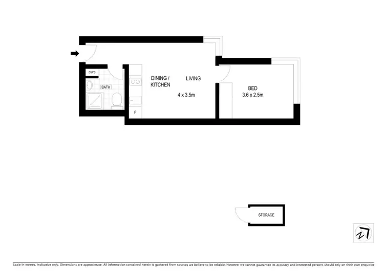 Floorplan of Homely studio listing, 65/13 Waine Street, Darlinghurst NSW 1300