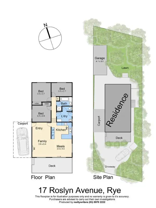 Floorplan of Homely house listing, 17 Roslyn Avenue, Rye VIC 3941