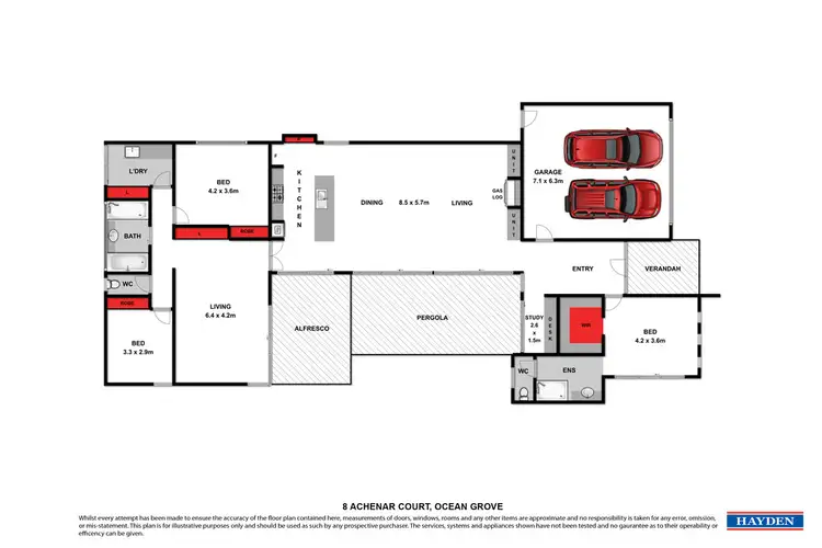 Floorplan of Homely house listing, 8 Achenar Court, Ocean Grove VIC 3226