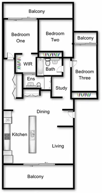 Floorplan of Homely apartment listing, 14/24 Forbes Street, Turner ACT 2612