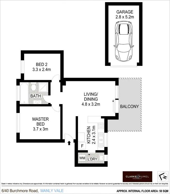 Floorplan of Homely apartment listing, 6/40 Burchmore Road, Manly Vale NSW 2093
