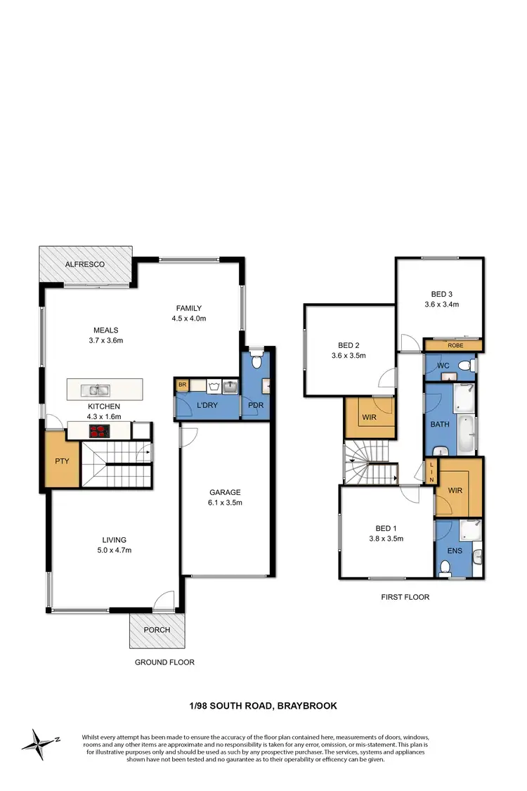 Floorplan of Homely townhouse listing, 1/1 Myamyn Street, Braybrook VIC 3019