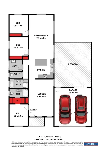 Floorplan of Homely house listing, 9 Minerva Close, Ocean Grove VIC 3226