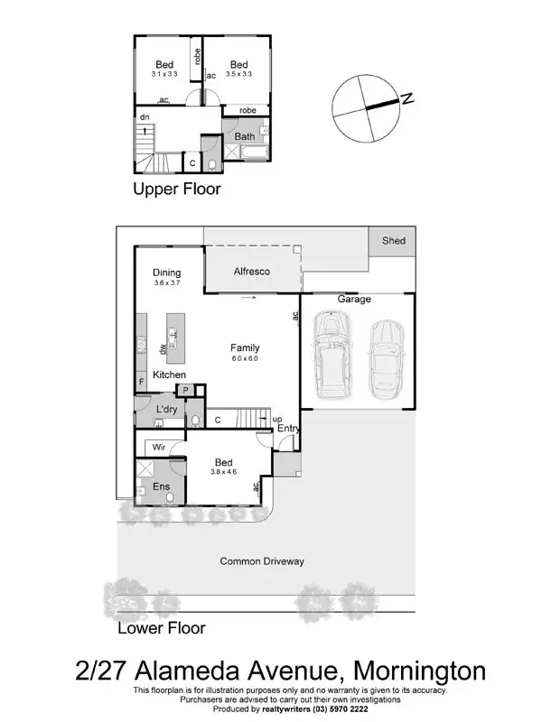 Floorplan of Homely townhouse listing, 2/27 Alameda Avenue, Mornington VIC 3931