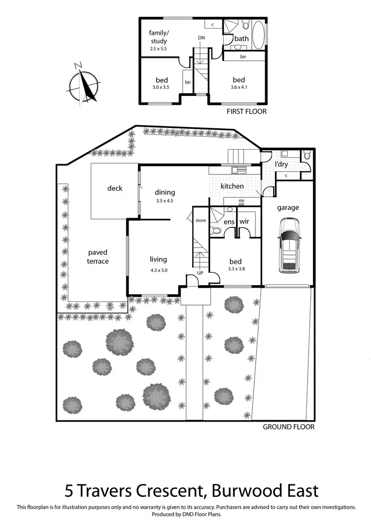 Floorplan of Homely townhouse listing, 5 Travers Crescent, Burwood East VIC 3151