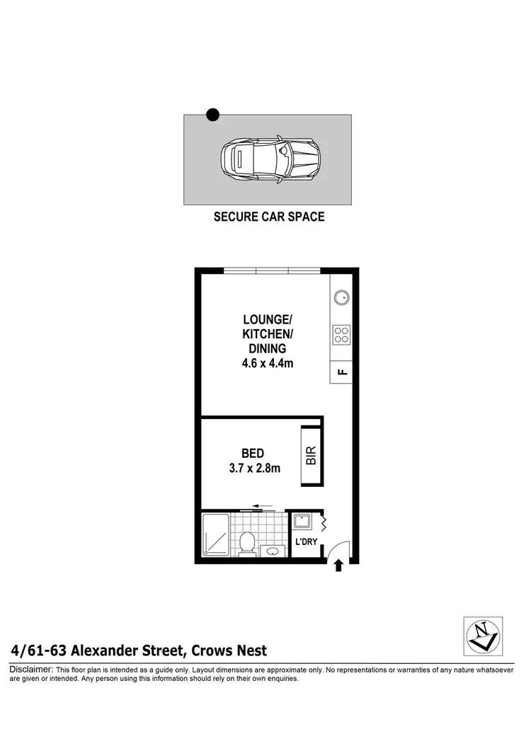 Floorplan of Homely apartment listing, 4/61-63 Alexander Street, Crows Nest NSW 2065