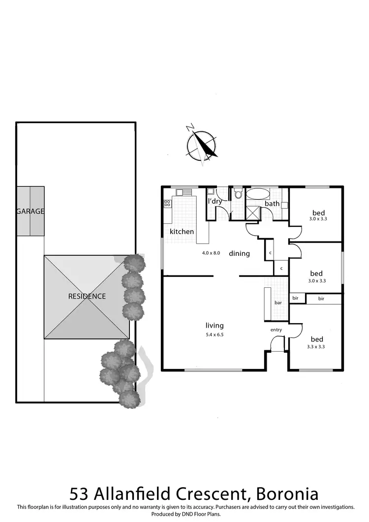 Floorplan of Homely house listing, 53 Allanfield Crescent, Boronia VIC 3155