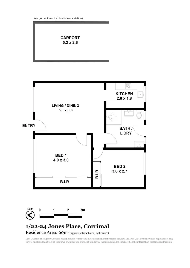 Floorplan of Homely unit listing, 1/22-24 Jones Place, Corrimal NSW 2518