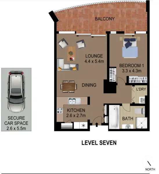 Floorplan of Homely apartment listing, 705/9 Railway Street, Chatswood NSW 2067