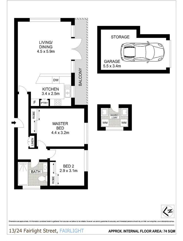 Floorplan of Homely apartment listing, 13/24 Fairlight Street, Fairlight NSW 2094