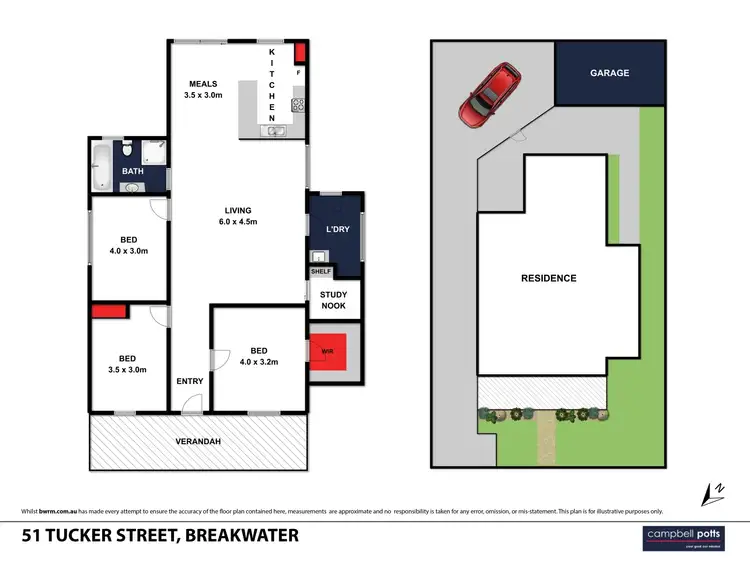 Floorplan of Homely house listing, 1/51 Tucker Street, Breakwater VIC 3219