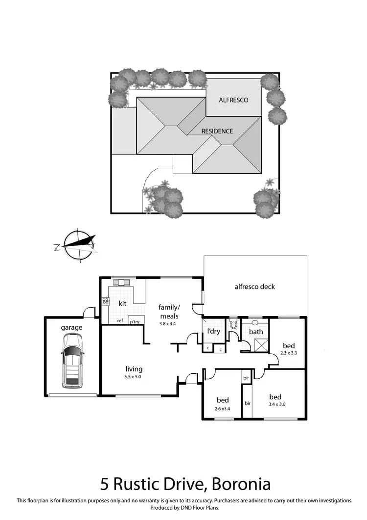 Floorplan of Homely house listing, 5 Rustic Drive, Boronia VIC 3155