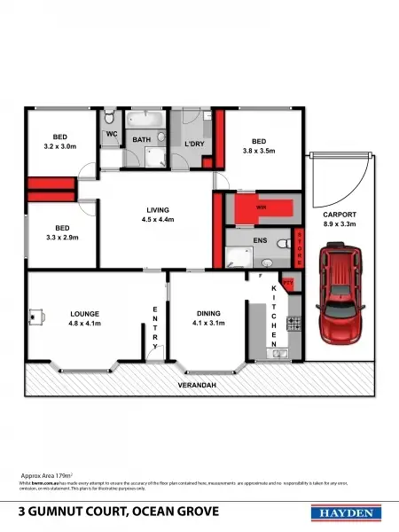 Floorplan of Homely house listing, 3 Gumnut Close, Ocean Grove VIC 3226