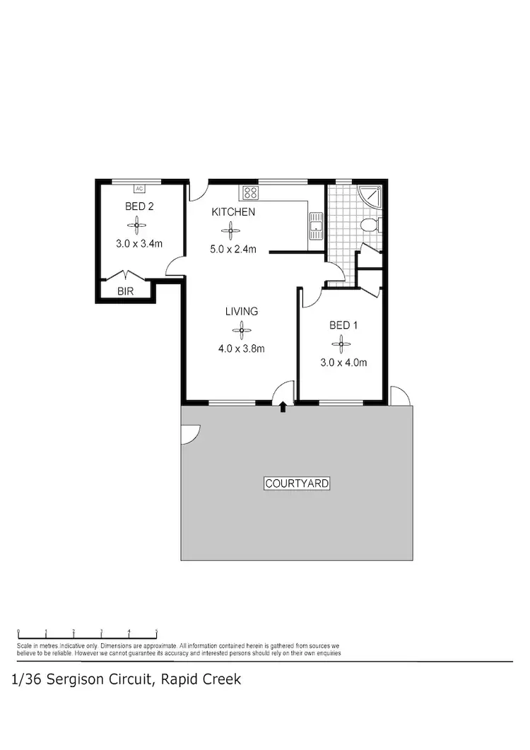 Floorplan of Homely unit listing, 1/36 Sergison Circuit, Rapid Creek NT 810
