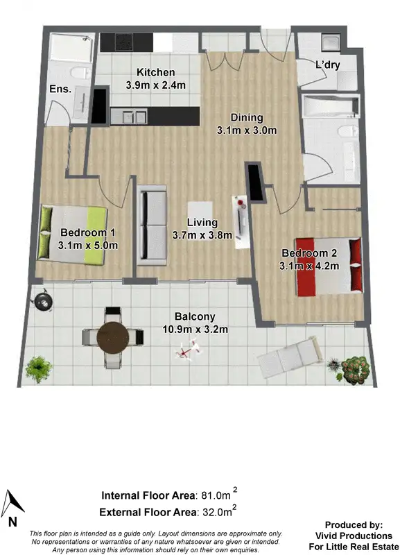 Floorplan of Homely apartment listing, 234/82 Boundary Street, Brisbane City QLD 4000