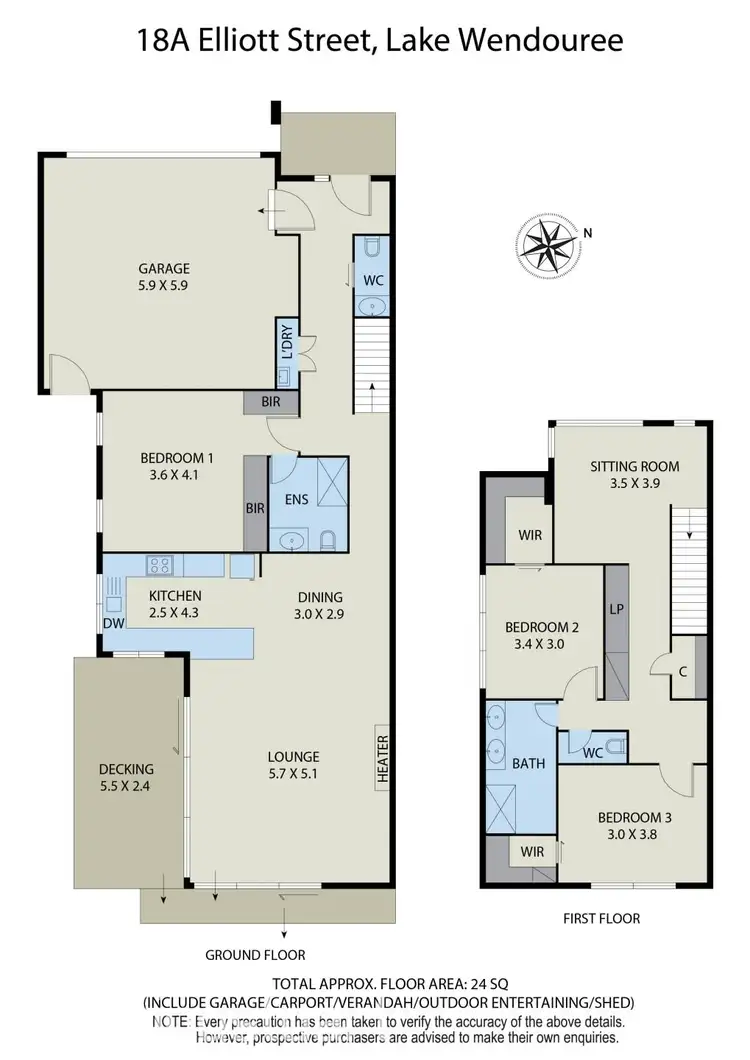 Floorplan of Homely townhouse listing, 18A Elliott Street, Lake Wendouree VIC 3350