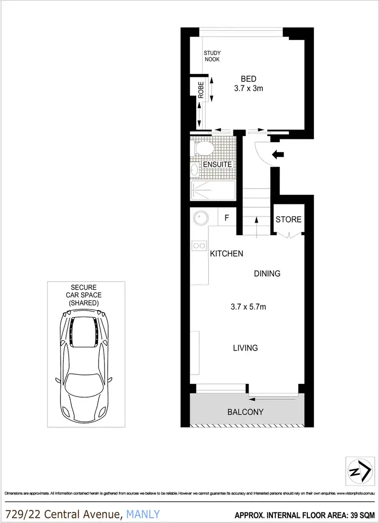 Floorplan of Homely apartment listing, 729/22 Central Avenue, Manly NSW 2095