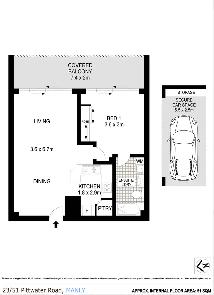 Floorplan of Homely apartment listing, 23/51 Pittwater Road, Manly NSW 2095