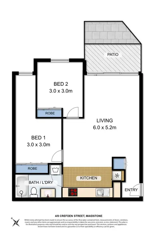 Floorplan of Homely apartment listing, 4/8 Crefden Street, Maidstone VIC 3012