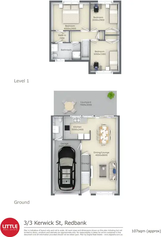 Floorplan of Homely unit listing, 3/3 Kerwick Street, Redbank QLD 4301