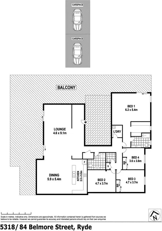 Floorplan of Homely apartment listing, 5318/84 Belmore Street, Ryde NSW 2112
