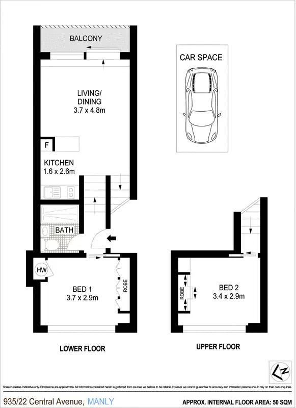 Floorplan of Homely apartment listing, 935/22 Central Avenue, Manly NSW 2095