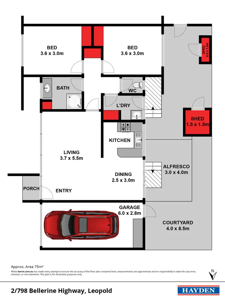Floorplan of Homely unit listing, 2/798 Bellarine Highway, Leopold VIC 3224