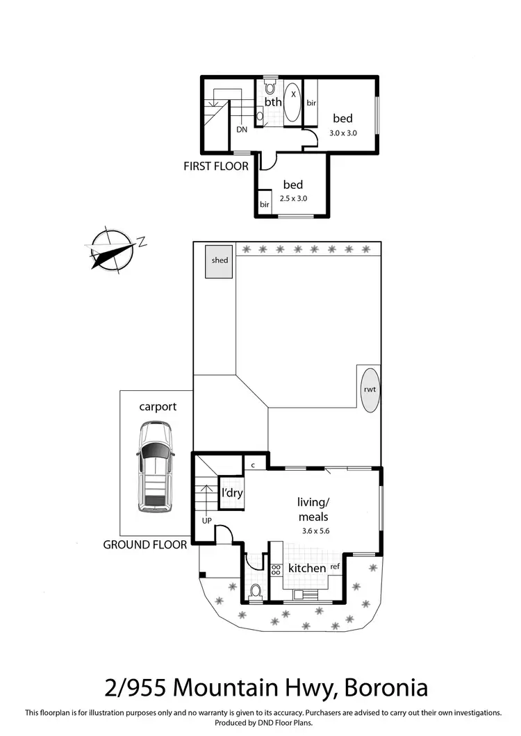 Floorplan of Homely townhouse listing, 2/955 Mountain Highway, Boronia VIC 3155