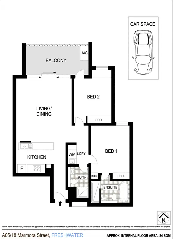 Floorplan of Homely apartment listing, A05/18 Marmora Street, Freshwater NSW 2096