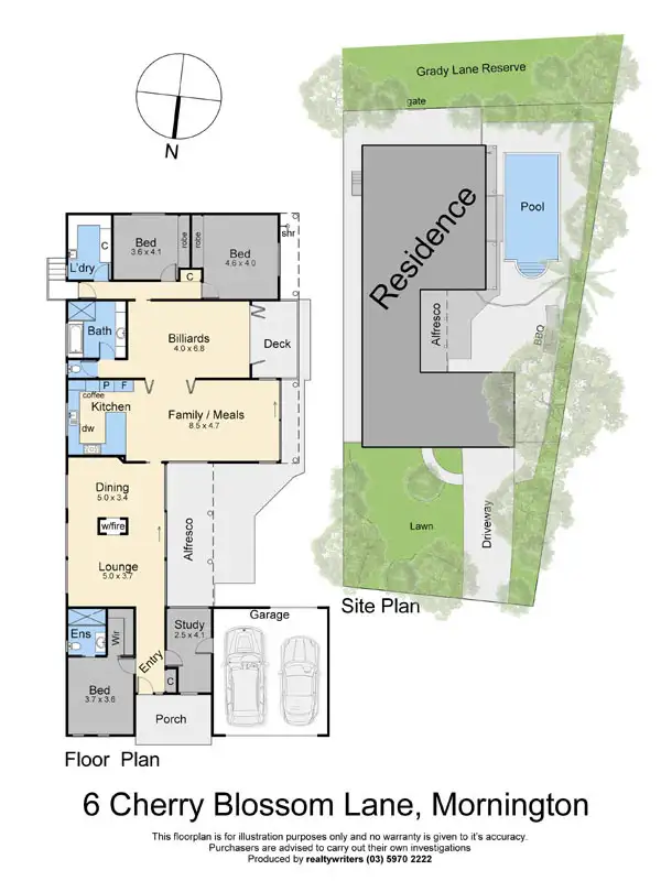 Floorplan of Homely house listing, 6 Cherry Blossom Lane, Mornington VIC 3931