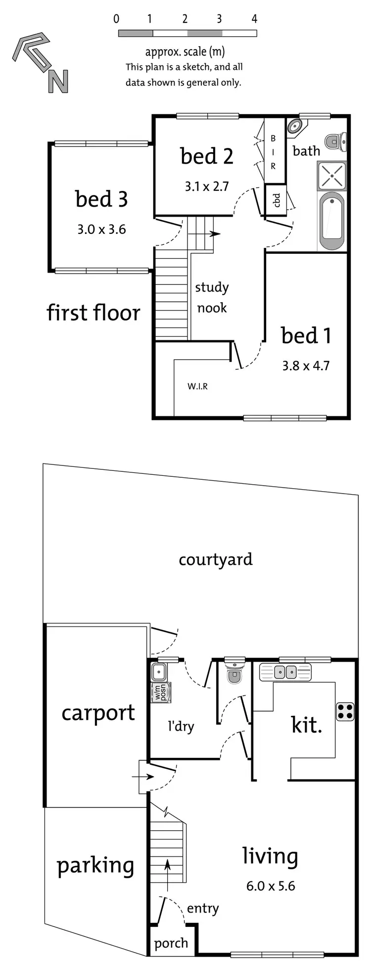 Floorplan of Homely townhouse listing, 4/28 Myrtle Street, Ivanhoe VIC 3079