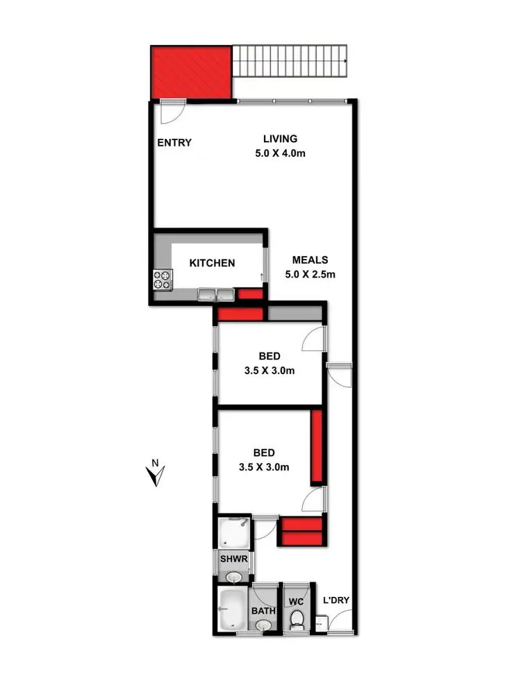 Floorplan of Homely unit listing, 2/73 Dare Street, Ocean Grove VIC 3226