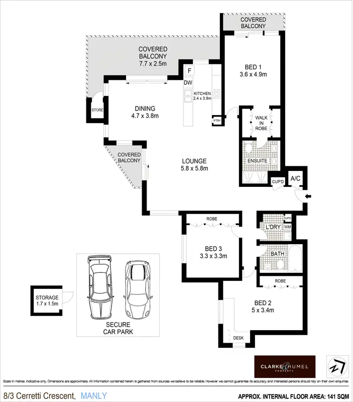 Floorplan of Homely apartment listing, 8/3 Cerretti Crescent, Manly NSW 2095