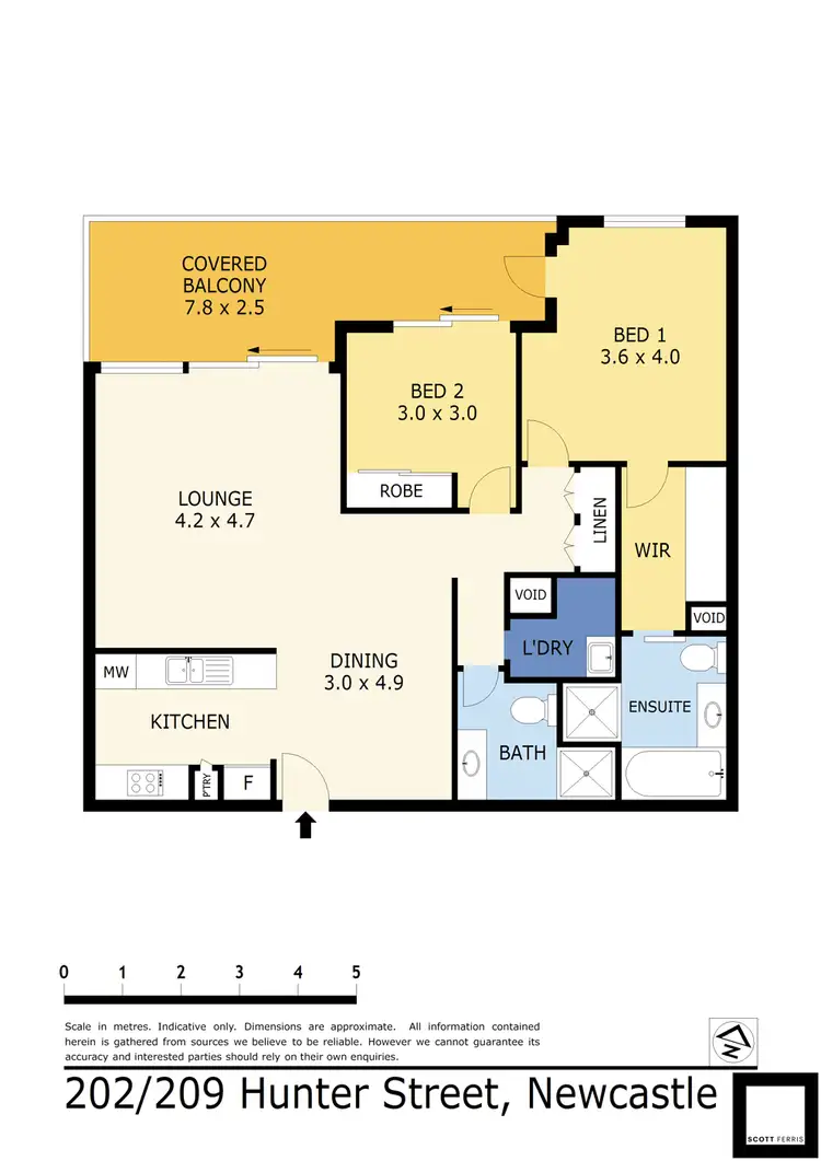 Floorplan of Homely apartment listing, 202/209 Hunter Street, Newcastle NSW 2300