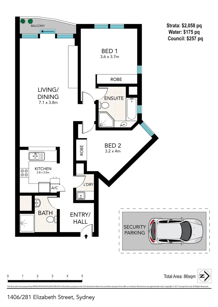 Floorplan of Homely apartment listing, 1406/281 Elizabeth Street, Sydney NSW 2000